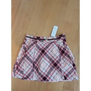NWT Janie and Jack pleated equestrian plaid mini skirt Size 8